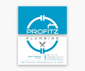 Profitz Plumbing Business cards  | Business Card Design by Moumita_
