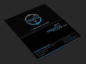Profitz Plumbing Business cards  | Business Card Design by Bold Pixels