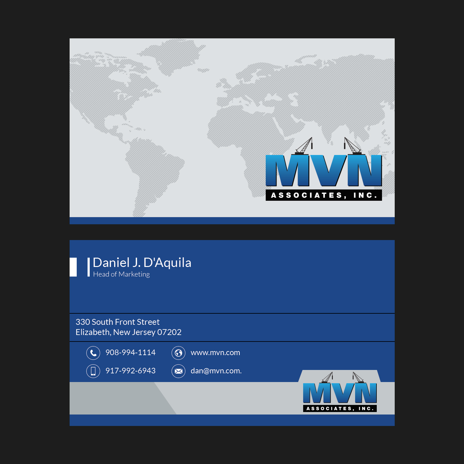 Diseño de Tarjeta de Presentación por mani786 para MVN Associates, Inc. | Diseño #19687172