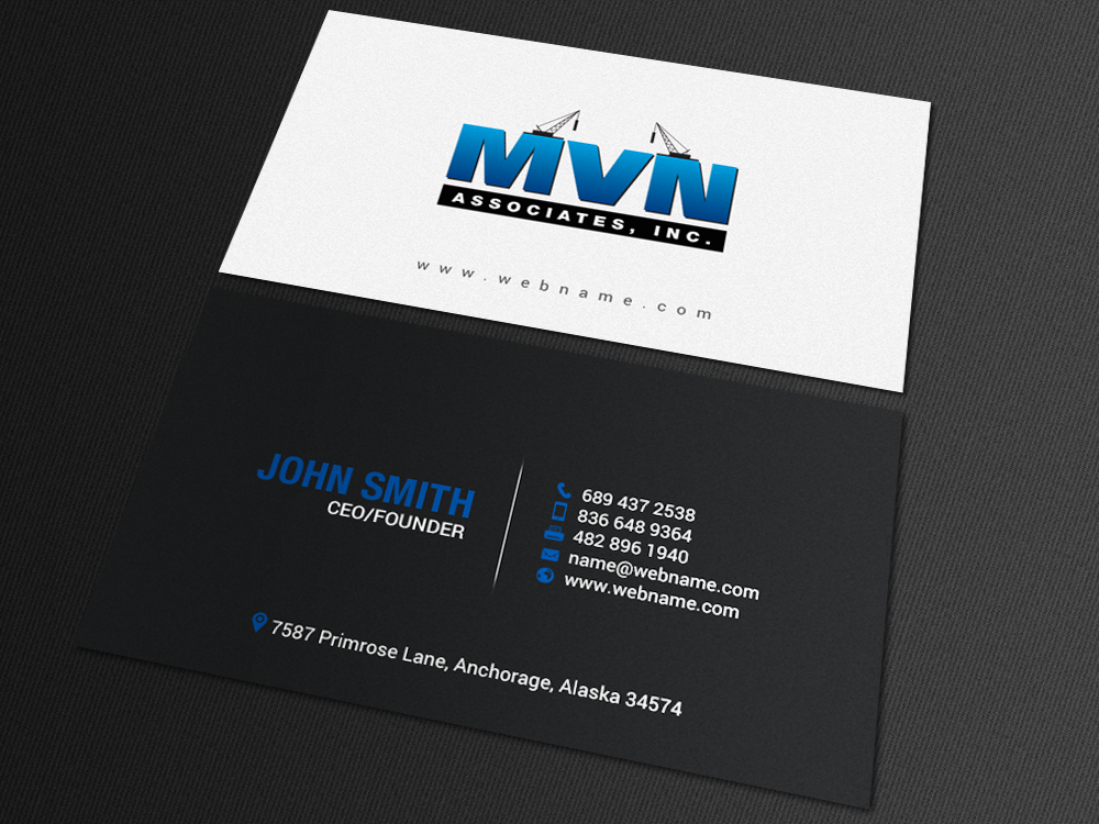 Business Card Design by chandrayaan.creative for MVN Associates, Inc. | Design #19665757