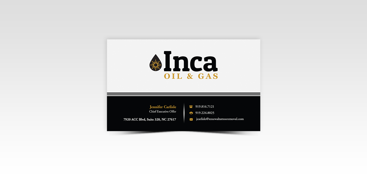 Design de Carte de Visite par Pointless Pixels India pour Inca Oil and Gas | Design #19666259
