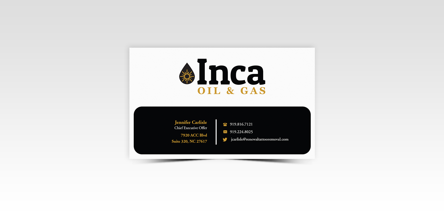 Design de Carte de Visite par Pointless Pixels India pour Inca Oil and Gas | Design #19666514