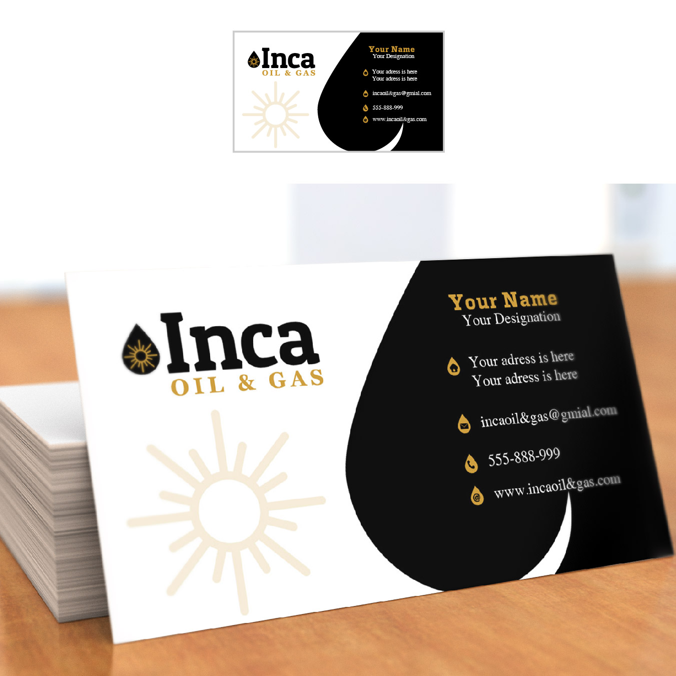 Visitenkarten-Design von ErrAr für Inca Oil and Gas | Design #19687164