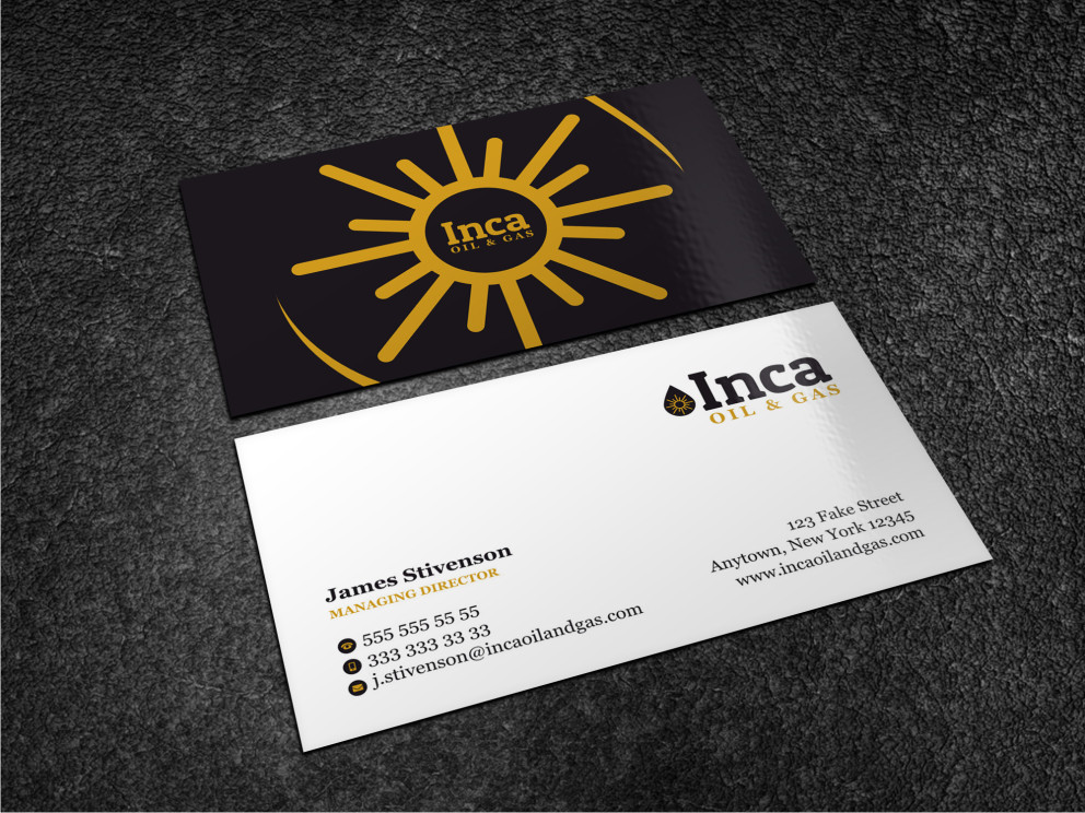 Design de Carte de Visite par Atvento Graphics pour Inca Oil and Gas | Design #19682767