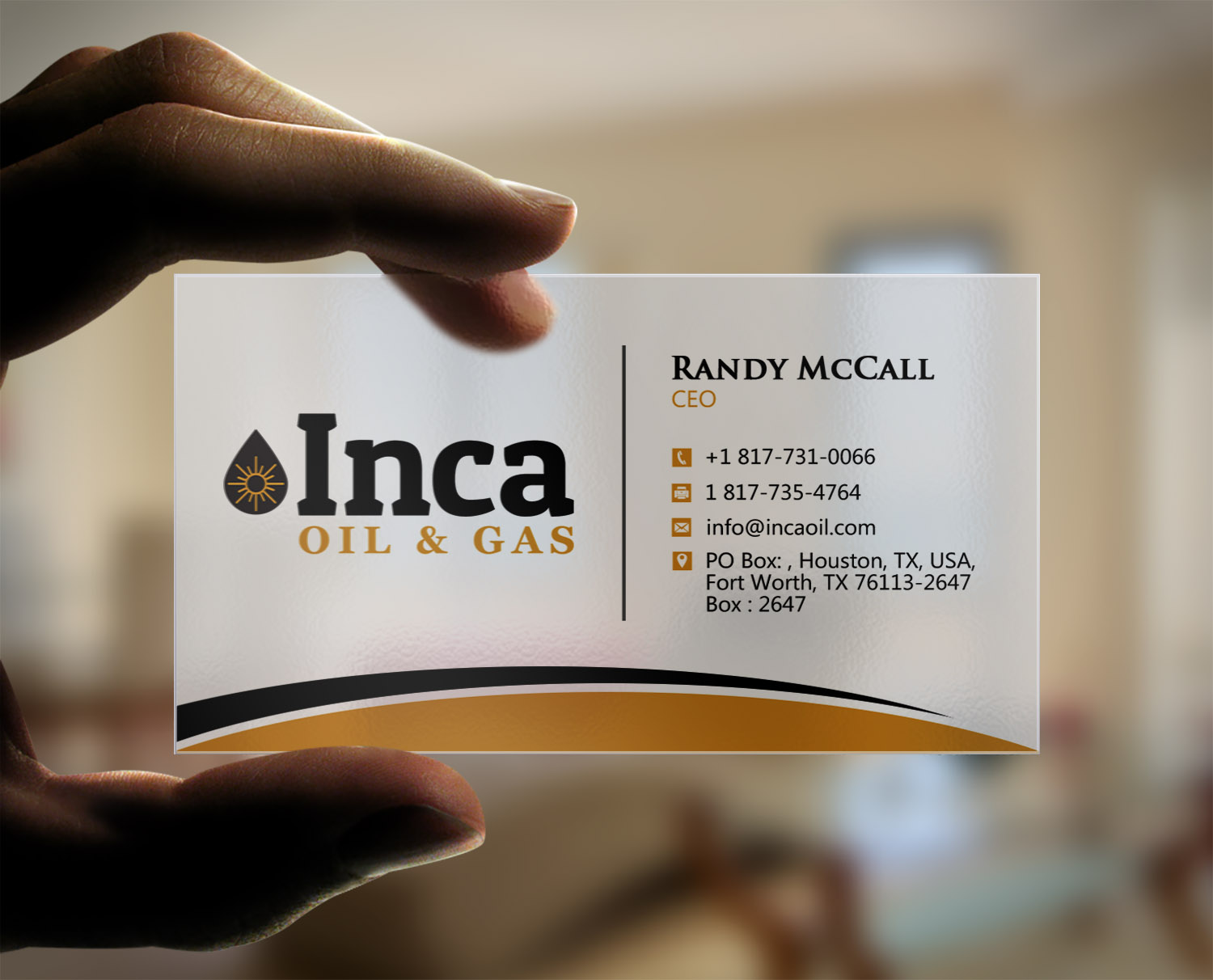 Visitenkarten-Design von Lanka Ama für Inca Oil and Gas | Design #19665854