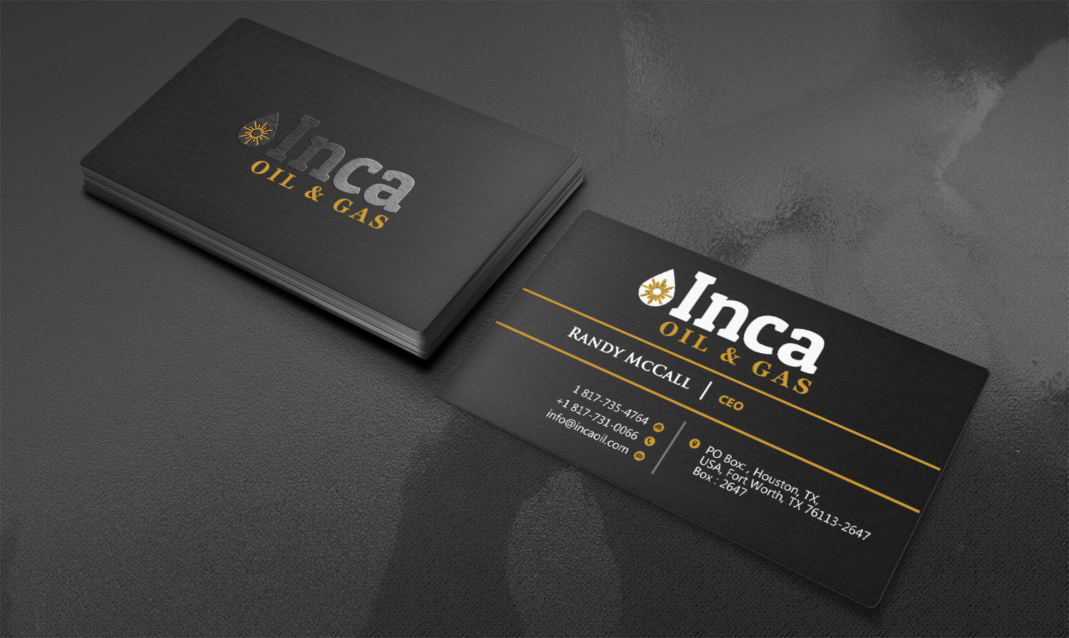 Visitenkarten-Design von Lanka Ama für Inca Oil and Gas | Design #19665999