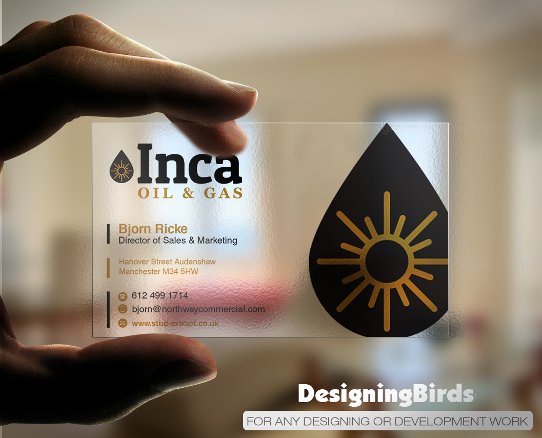 Visitenkarten-Design von Designing Birds für Inca Oil and Gas | Design #19666390