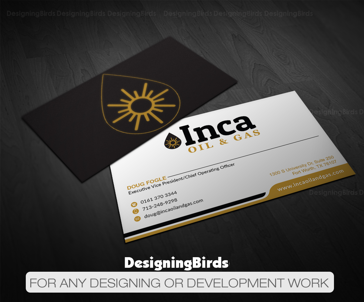 Visitenkarten-Design von Designing Birds für Inca Oil and Gas | Design #19716201