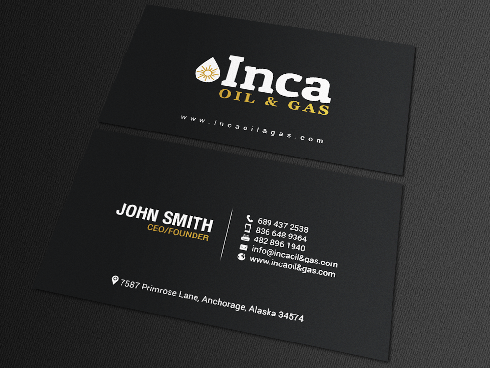 Visitenkarten-Design von chandrayaan.creative für Inca Oil and Gas | Design #19668155