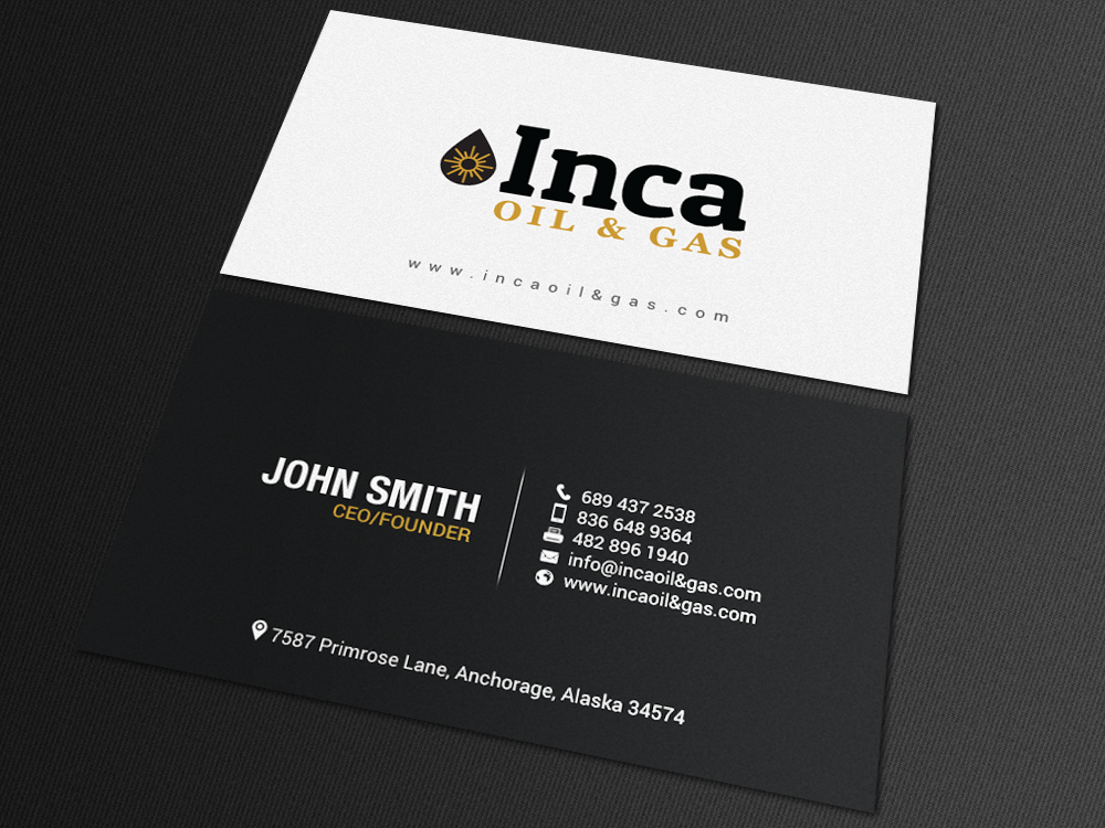 Visitenkarten-Design von chandrayaan.creative für Inca Oil and Gas | Design #19668157