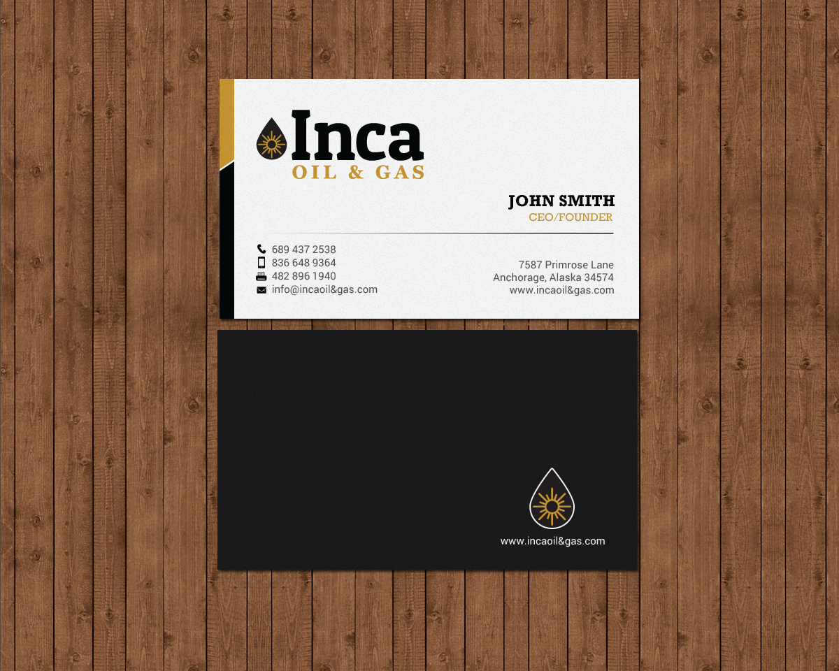 Business Card Design by chandrayaan.creative for Inca Oil and Gas | Design #19668382