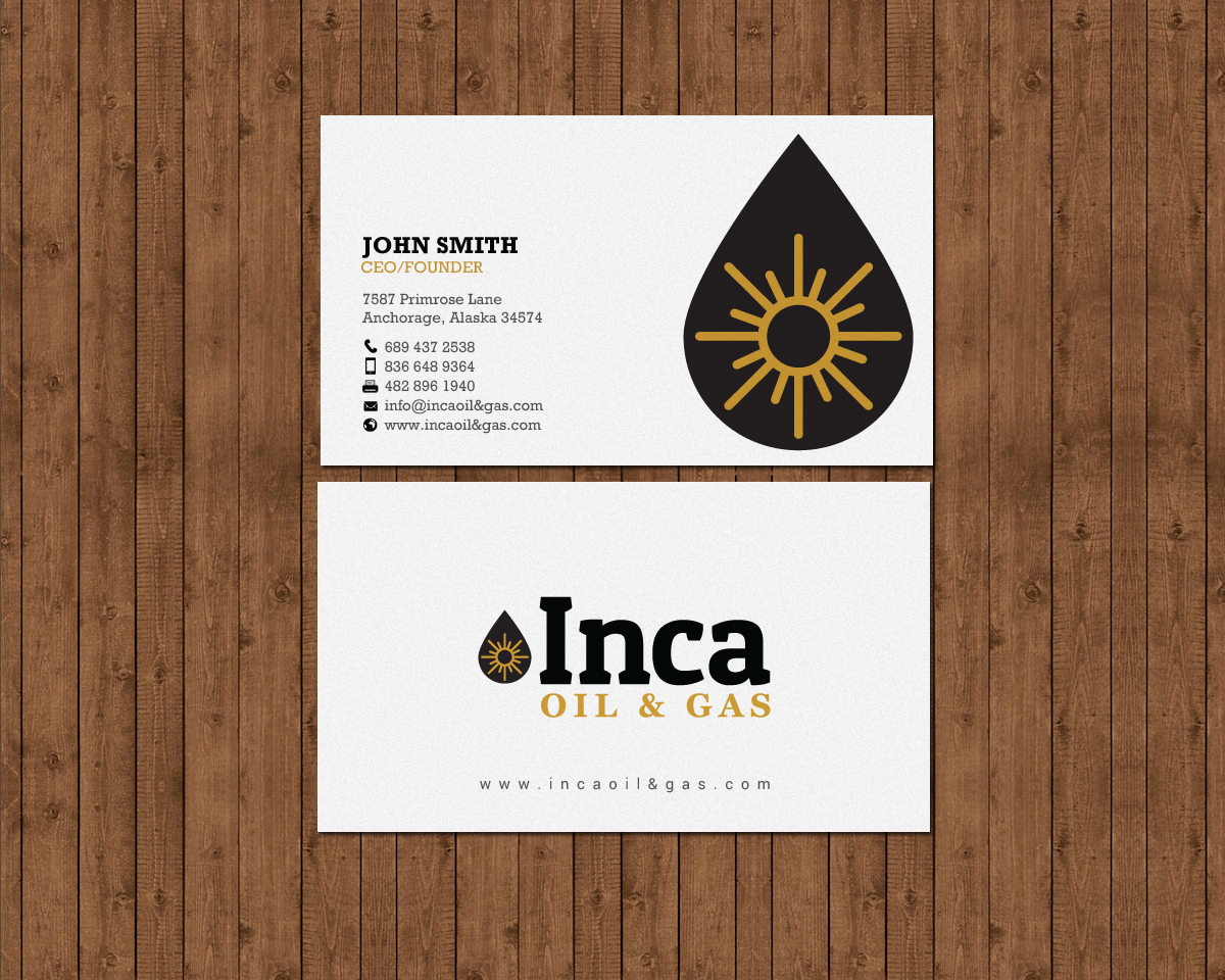 Business Card Design by chandrayaan.creative for Inca Oil and Gas | Design #19668383