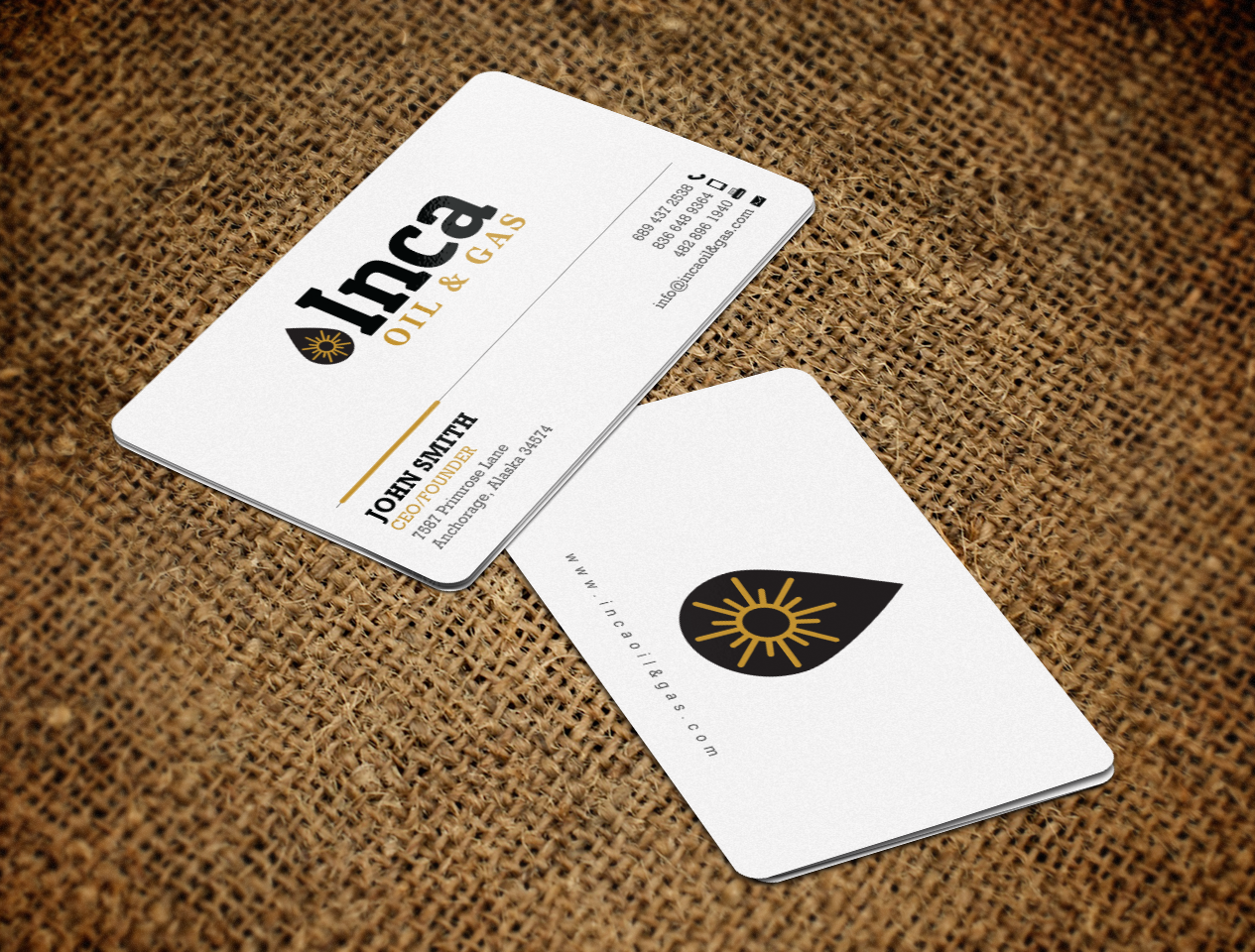 Design de Carte de Visite par chandrayaan.creative pour Inca Oil and Gas | Design #19668418