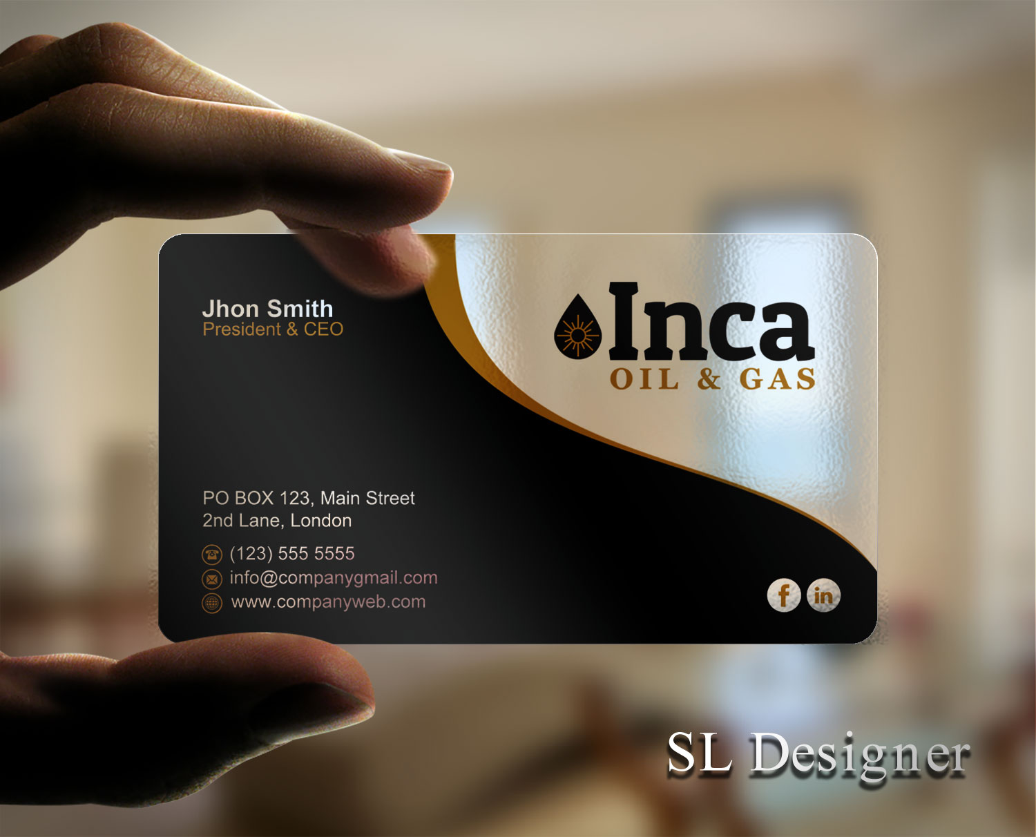 Visitenkarten-Design von SL Designer für Inca Oil and Gas | Design #19670950