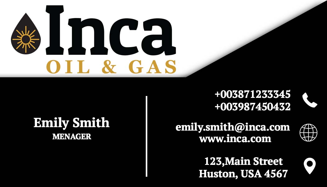 Visitenkarten-Design von N.Siljegovic für Inca Oil and Gas | Design #19675988