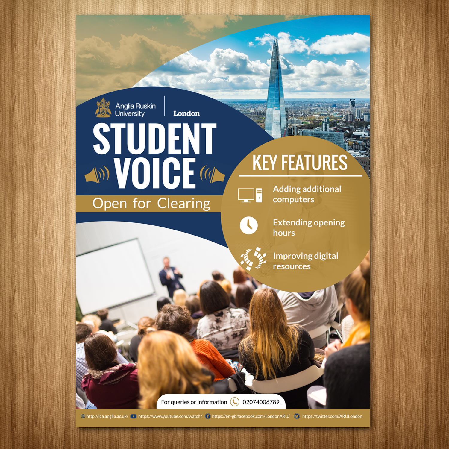 Flyer Design by Schöpfer for Anglia Ruskin University London | Design #19737535