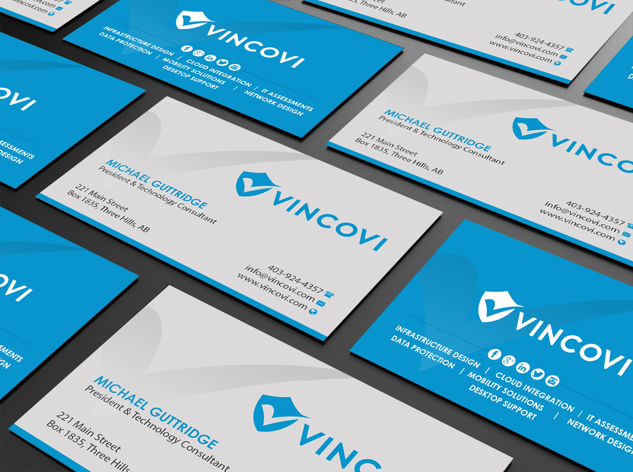 Visitenkarten-Design von Creations Box 2015 für VINCOVI Technology Solutions Inc | Design #19716315
