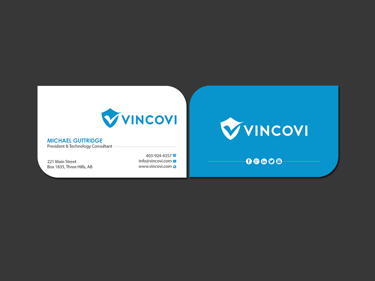 Business Card Design by Creations Box 2015 for VINCOVI Technology Solutions Inc | Design #19716347