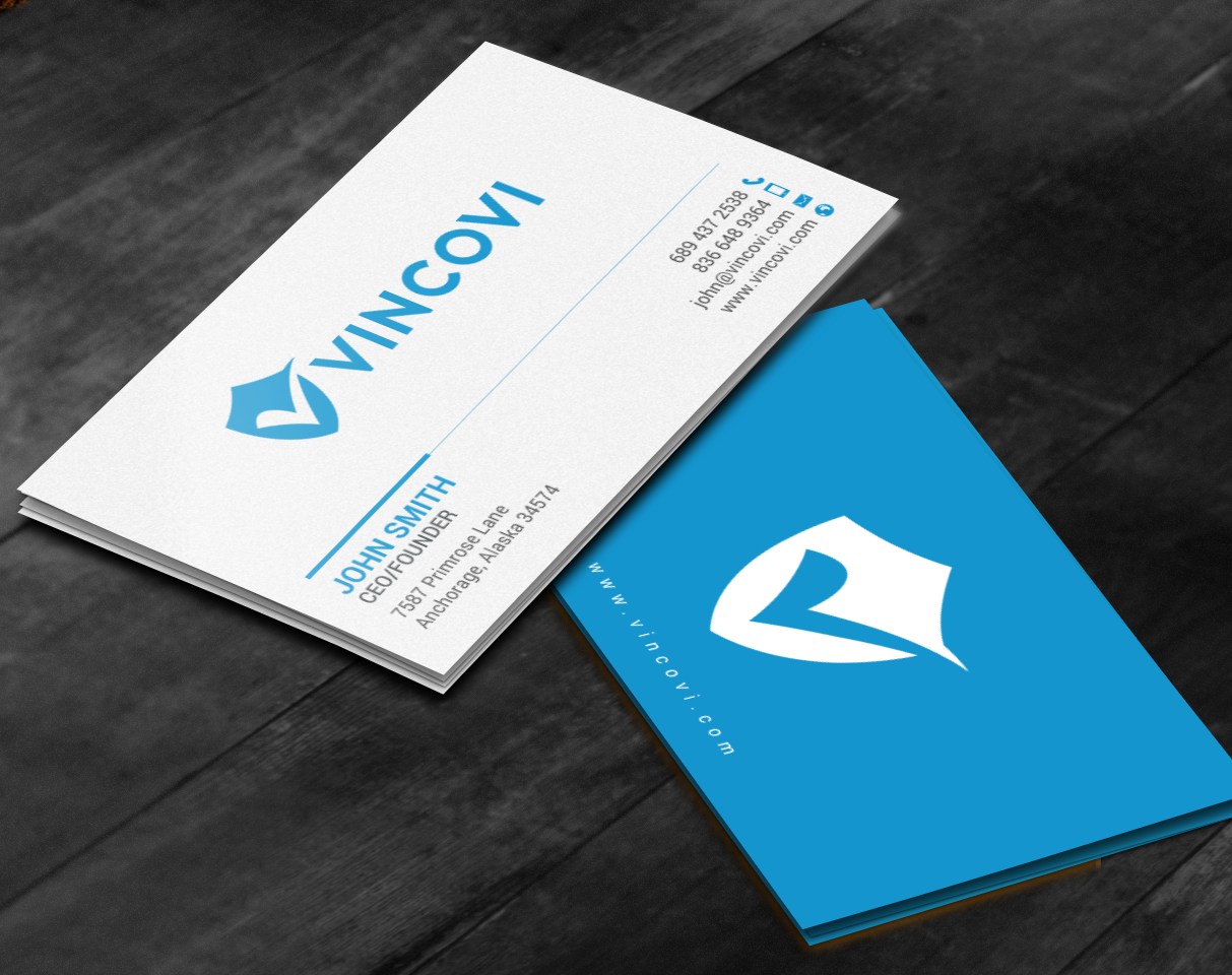 Business Card Design by chandrayaan.creative for VINCOVI Technology Solutions Inc | Design #19666728