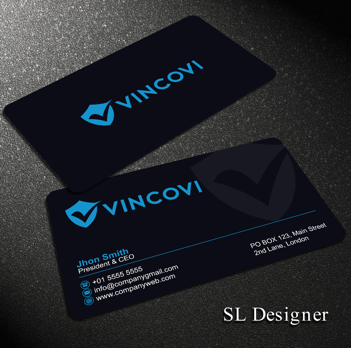 Design de Carte de Visite par SL Designer pour VINCOVI Technology Solutions Inc | Design #19669058