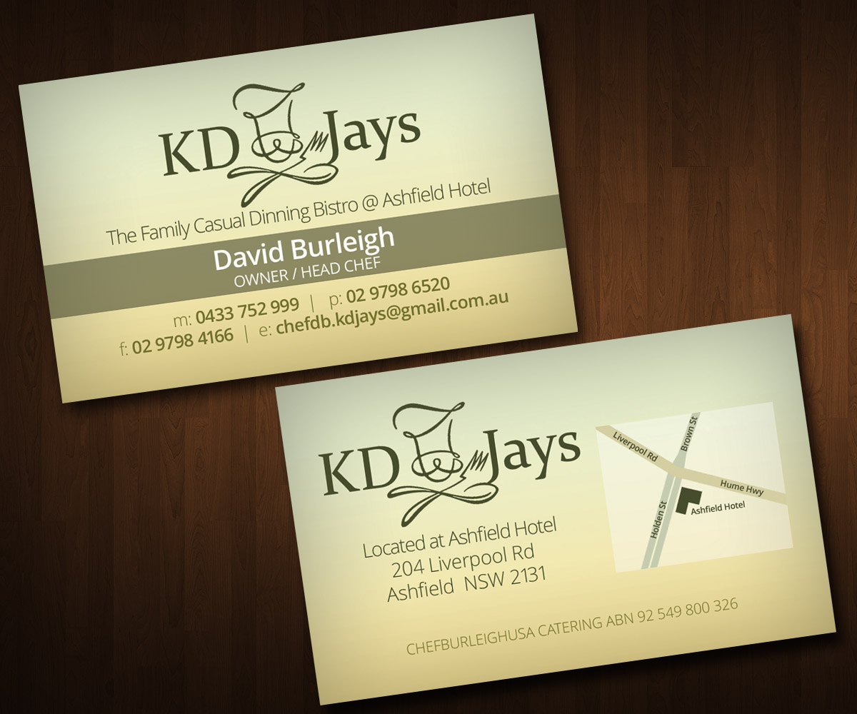 Design de Carte de Visite par ZETA pour KD Jays | Design #2914100