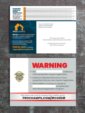 Post Card Notification - rental property registration | Werbe-Design von see why