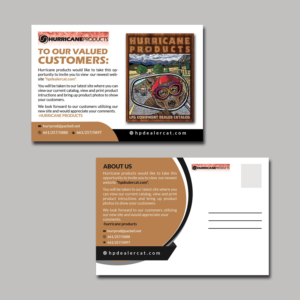 Design de Carte Postale par aspiremedia pour HURRICANE PRODUCTS | Design #19670919