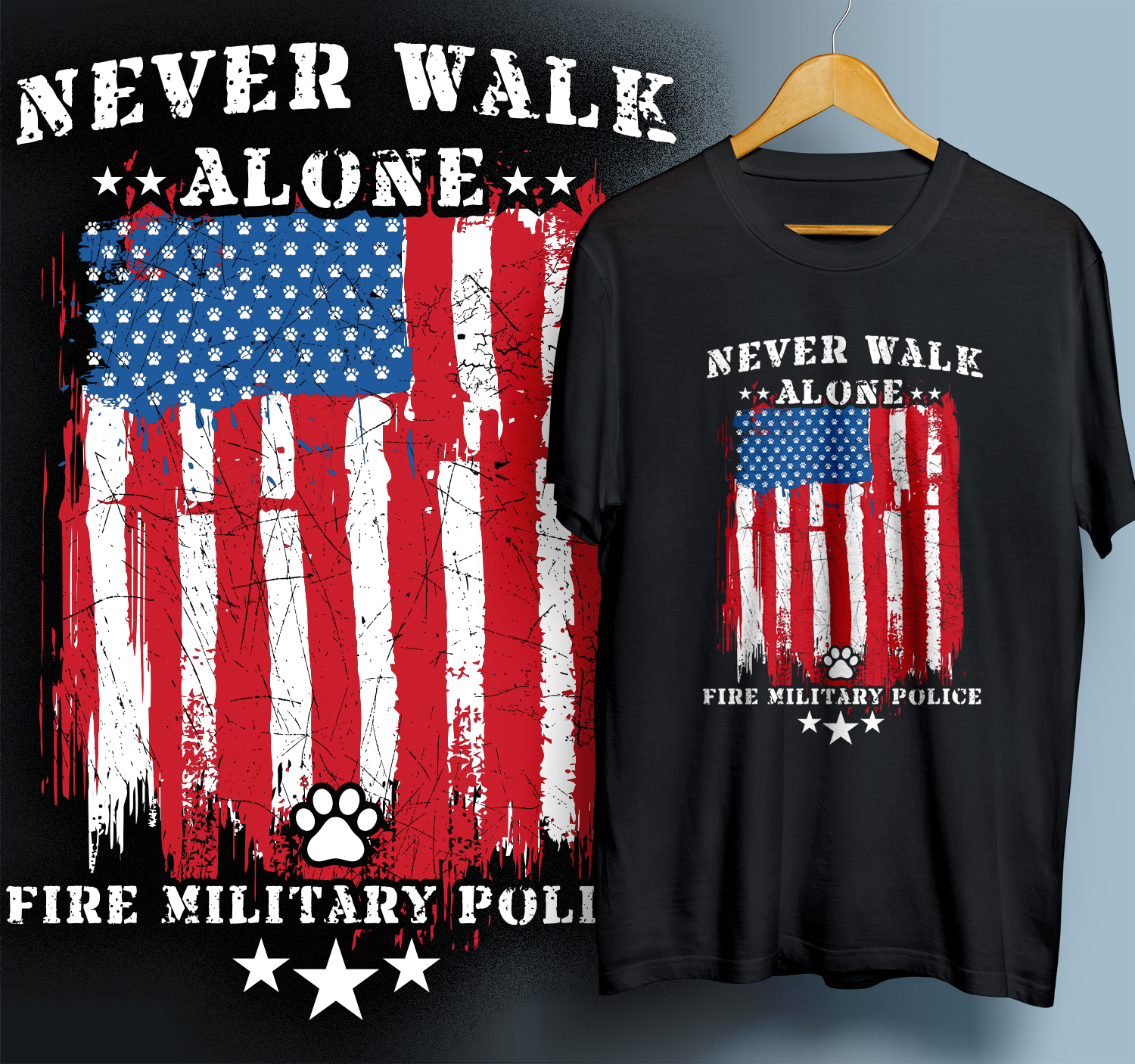 T-shirt Design by 99.degree for Got Your Six Support Dogs | Design #19712864