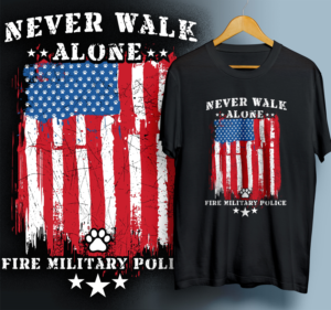 PTSD Service Dogs for Military and First Responders | T-shirt Design by 99.degree