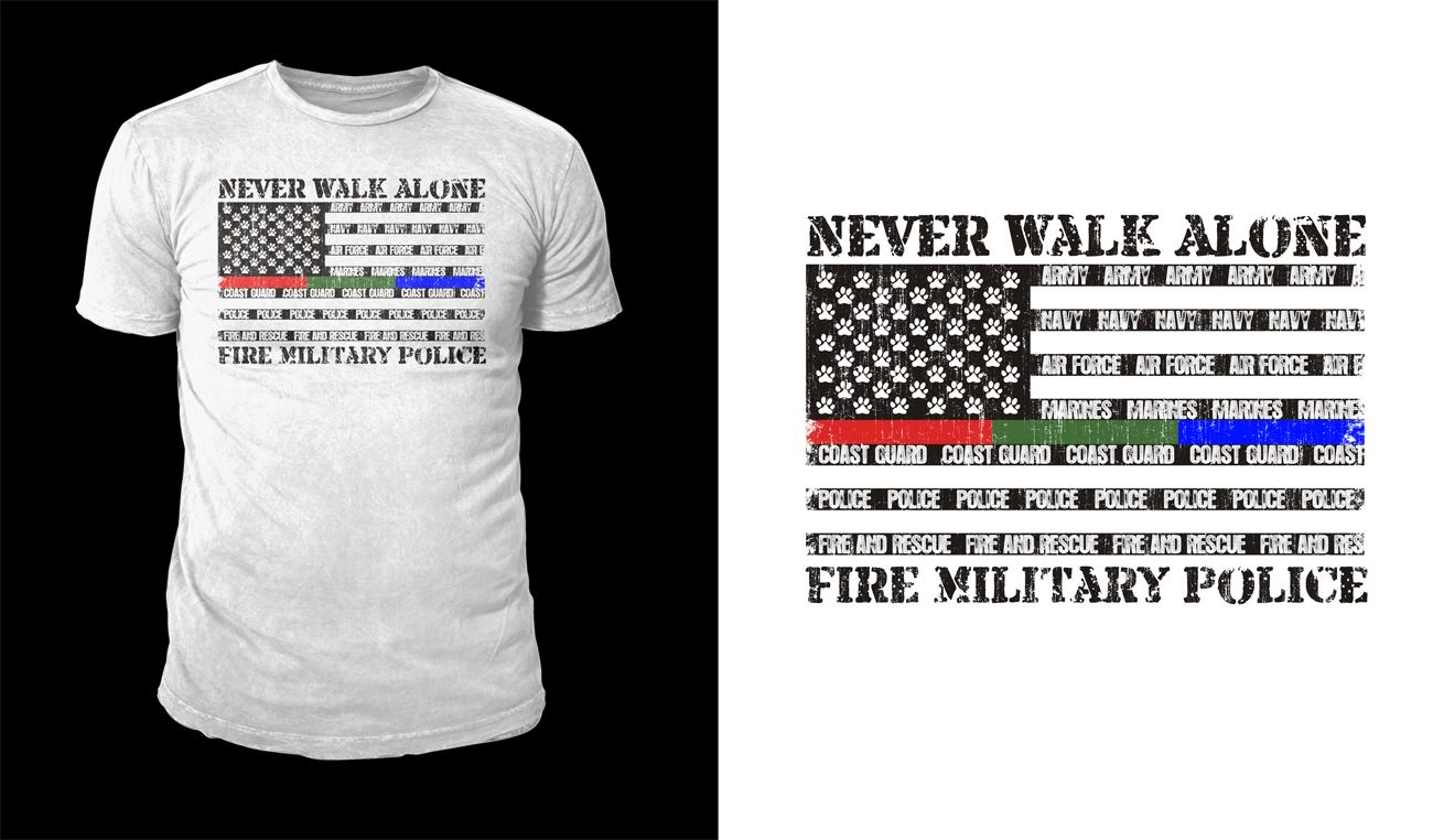 T-shirt Design by D'Mono for Got Your Six Support Dogs | Design #19699750