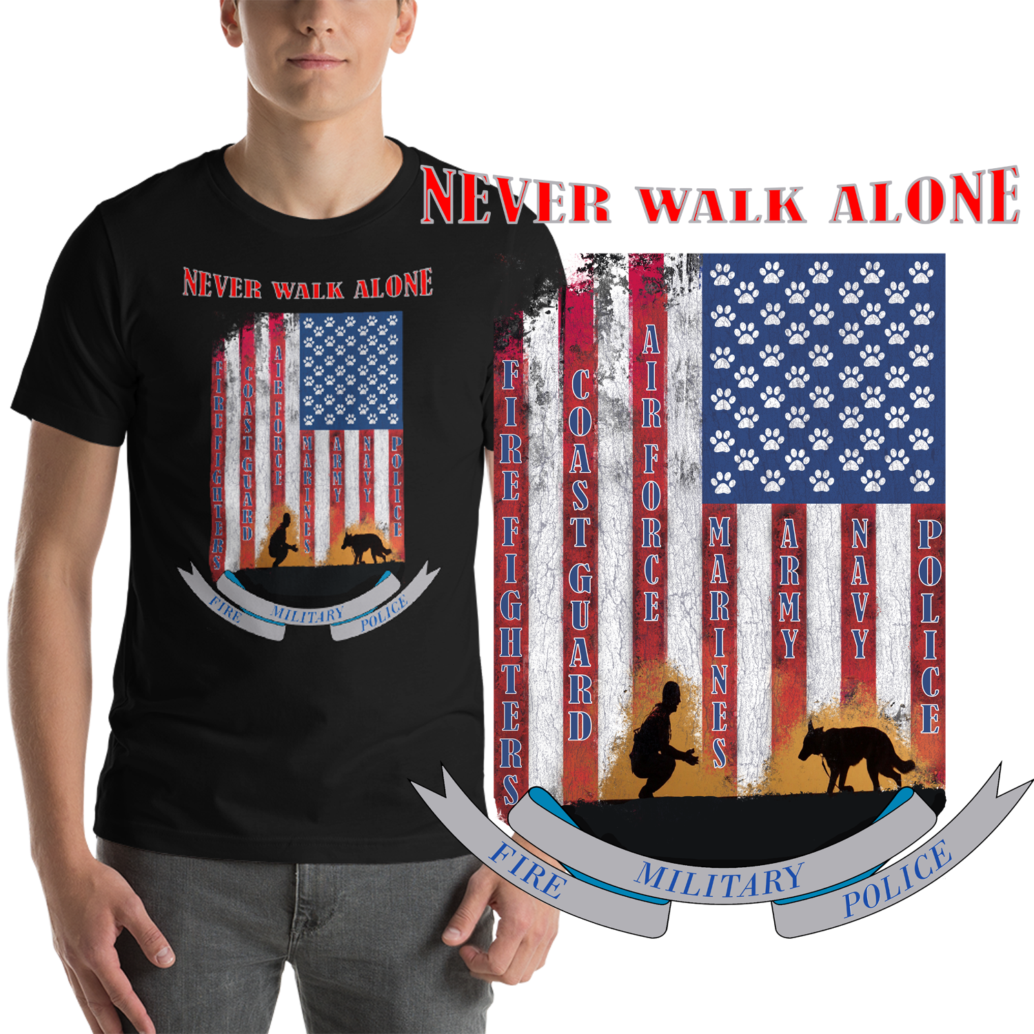 T-shirt Design by notrod69 for Got Your Six Support Dogs | Design #19689810