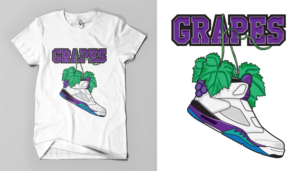 Jordan 5 Grapes shirts  | Diseño de Camiseta por Barney Stinson
