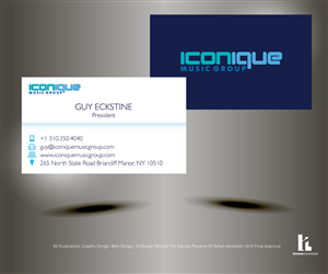 Business Card Design by Rohan Alexander for Iconique Music Group | Design: #2901604