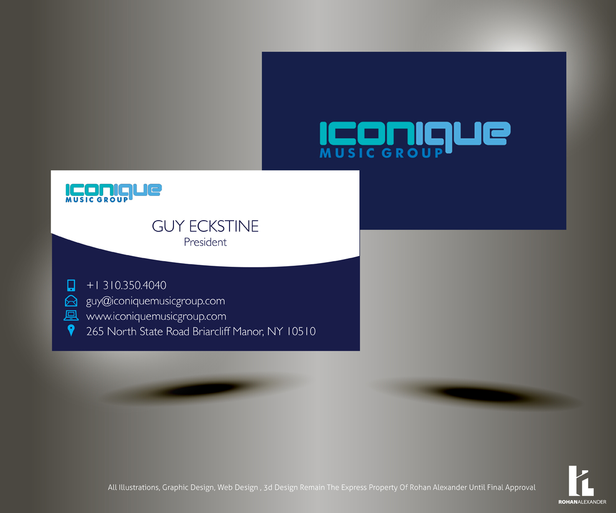 Business Card Design by Rohan Alexander for Iconique Music Group | Design #2901606