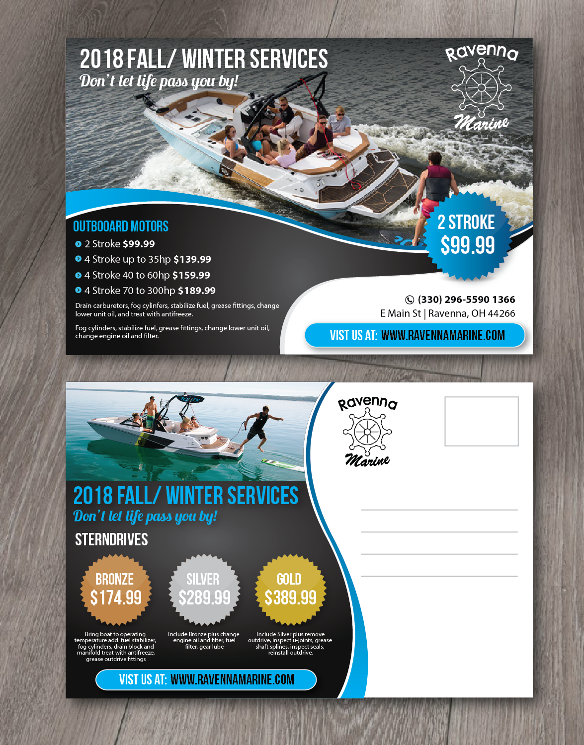 Postcard Design by alex989 for Ravenna Marine | Design #19693492