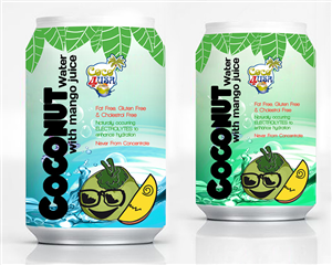 Coco4USA- Pineapple & Mango Flavored Coconut water in Tin Cans | Design Étiquette par Soluciones Creativas