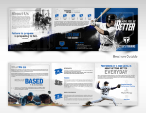 Rossy Baseball Athletic Training Brochure Design 3 Fold 8x8 | Design de Brochure par SAI DESIGNS