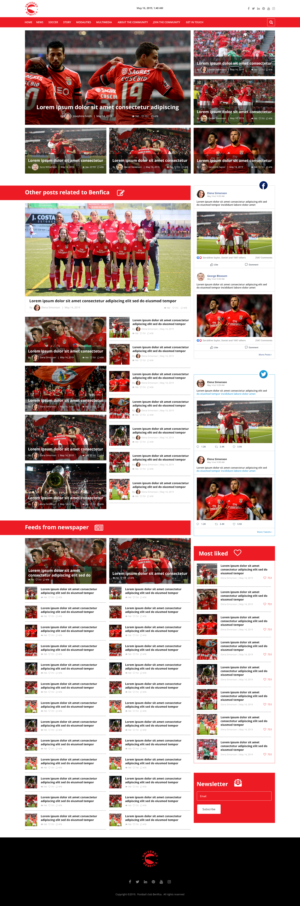 UniversoBenfica - Football Club News Aggregator Site + Blog | Diseño Web por designgreen