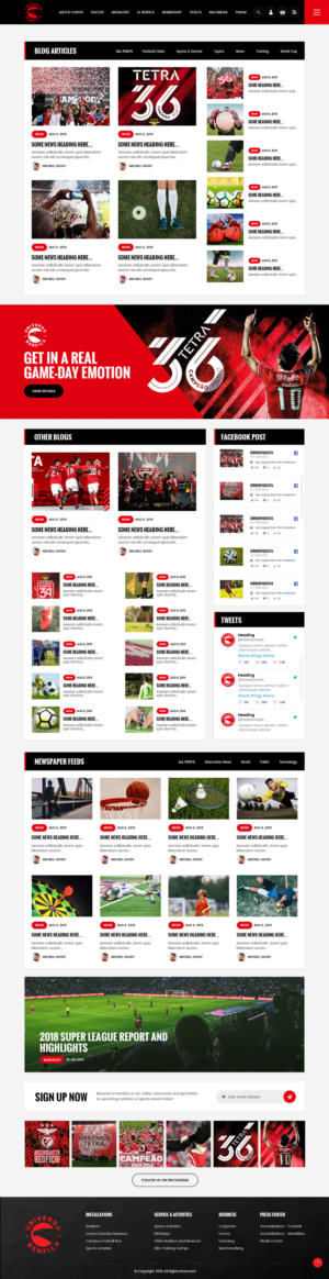 UniversoBenfica - Football Club News Aggregator Site + Blog | Diseño Web por syrwebdevelopment