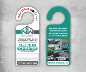 NW Home Exteriors Door Hanger design, Postcard and presentation folders Design | Diseño de Flyer por chandrayaan.creative