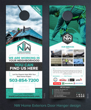 NW Home Exteriors Door Hanger design, Postcard and presentation folders Design | Flyer-Design von SAI DESIGNS