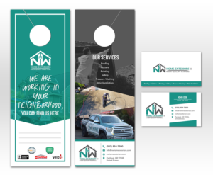 NW Home Exteriors Door Hanger design, Postcard and presentation folders Design | Flyer-Design von Luniere Designs
