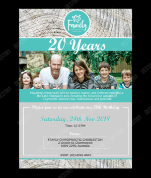 Family Chiropractic 20th Birthday Party | Design de Flyer par DA.