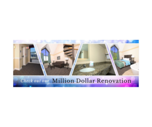 A picture showing off our Million Dollar Renovation Update at Country Cascades Waterpark Resort | Graphic Design by Cut and Glue