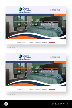 A picture showing off our Million Dollar Renovation Update at Country Cascades Waterpark Resort | Graphic Design by dyzagraphic