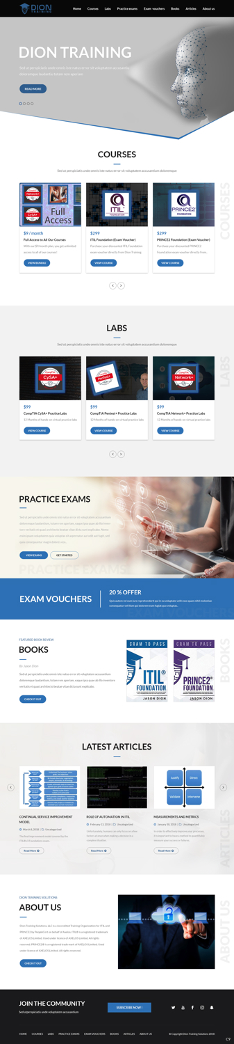 Web Design by pb for Dion Training Solutions | Design #19728171