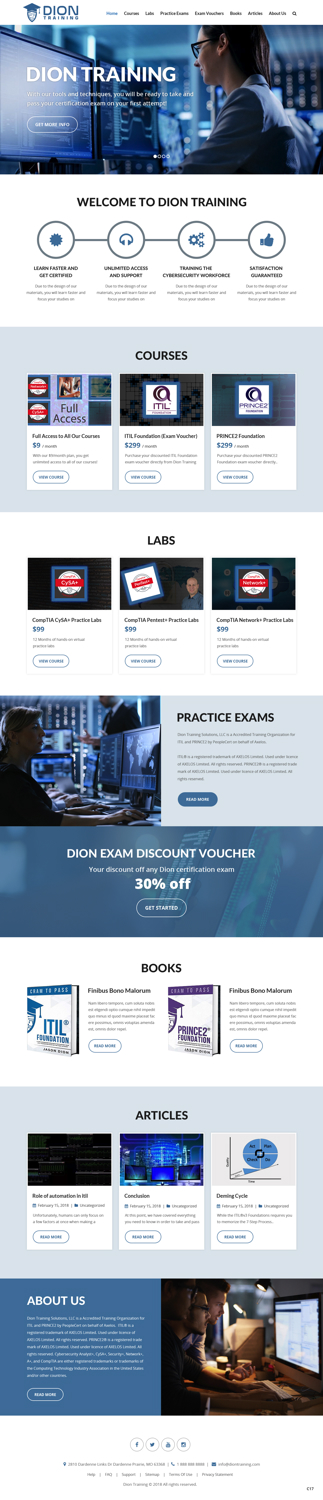 Web Design by pb for Dion Training Solutions | Design #19728177