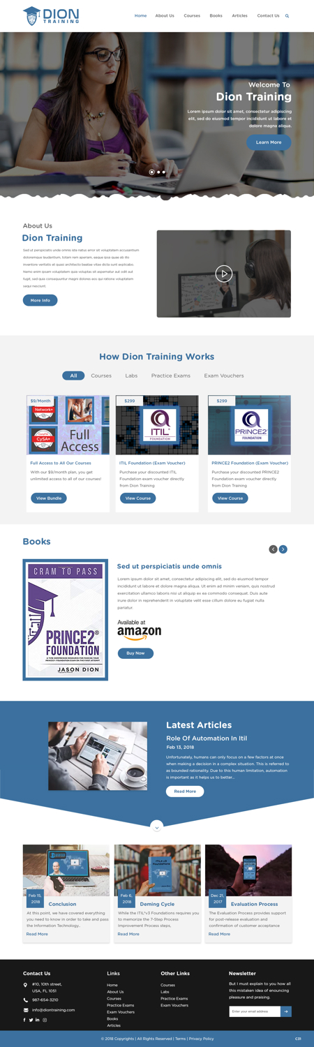 Web Design by pb for Dion Training Solutions | Design #19728178