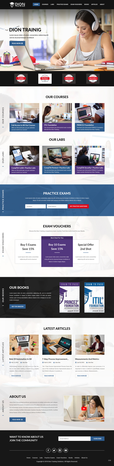 Web Design by pb for Dion Training Solutions | Design #19754452