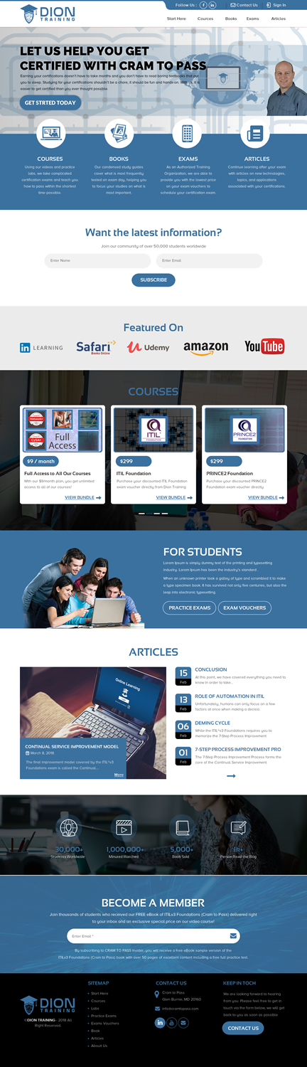 Web-Design von rightway für Dion Training Solutions | Design #19867400